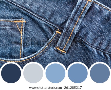 Color Palette Of Blue Denim Jeans Pocket