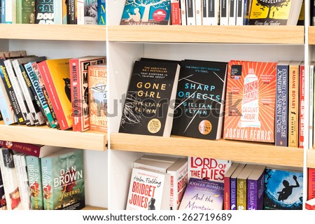 BUCHAREST, ROMANIA - MARCH 22, 2015: Famous Classic Literature Books For Sale On Library Shelf.