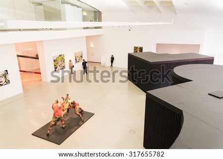 VIENNA, AUSTRIA - AUGUST 07, 2015: Mumok (Museum Moderner Kunst) Or Museum of Modern Art is a museum in the Museumsquartier in Vienna that has a collection of 7,000 modern and contemporary art works.