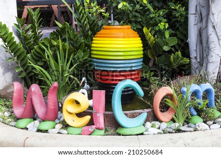 rainbow water jar and fountain in the garden , wallpaper 5/5