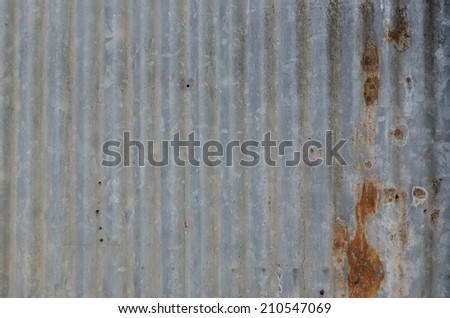 dirty and rusty brown color zinc plate wall for background