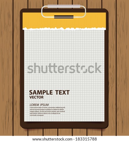 Clipboard with white paper Clipboard with white paper