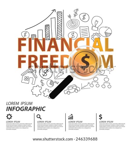 Financial freedom and business concept. vector illustration.