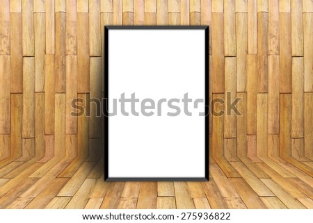 white frame on a Bamboo wall and and floor