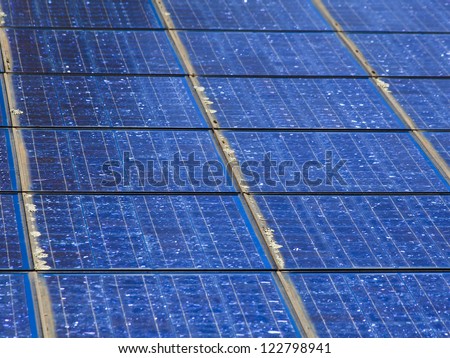 solar panel pattern of glassy blue energy sources