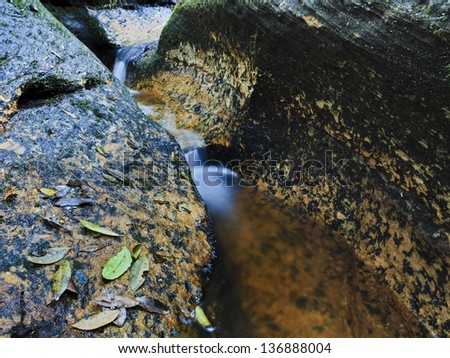 blue mountains deep creek in sandstone frame streams cold water torrent blurred