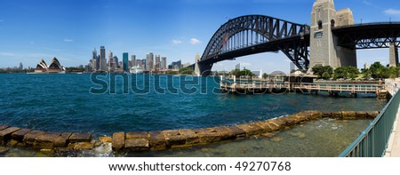 Australia Sydney Circular quay City skyscrapers skyline panorama view summer sunny day