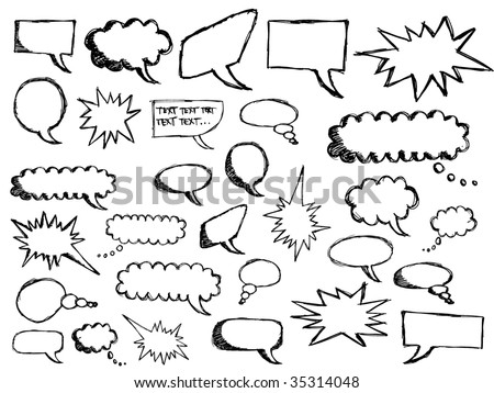 Sketchy Speech Bubbles Stock Vector Illustration 35314048 : Shutterstock