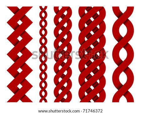 Collection Of Red Vector Seamless Border Patterns - 71746372 : Shutterstock