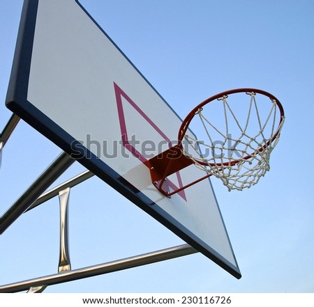 Basketball hoop with net  in the playground