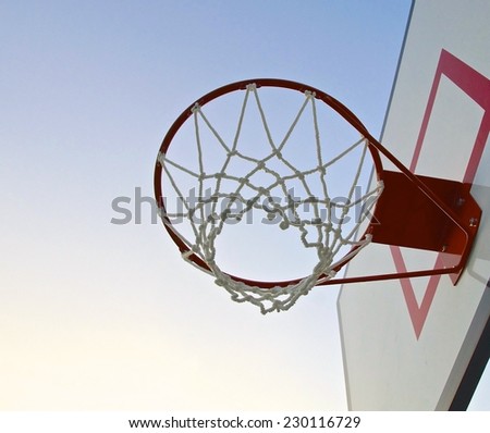 Basketball hoop with net  in the playground