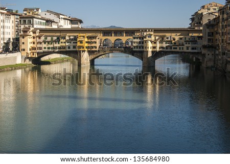The Ponte Vecchio in Florence is a very popular site known all over the world