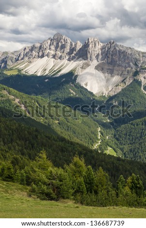 The strong light created by a thunderstorm are accentuated in the mountains and especially the Dolomites.