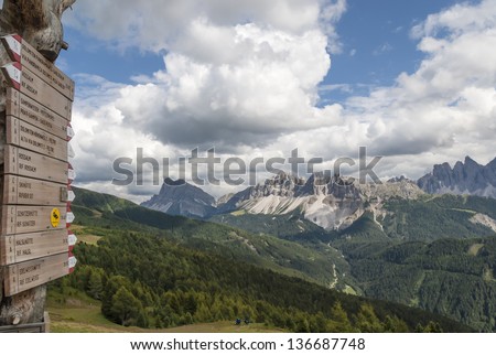 The strong light created by a thunderstorm are accentuated in the mountains and especially the Dolomites.