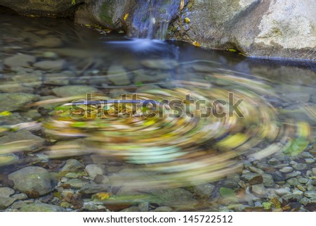 Only a long exposure time can determine the path that the fallen leaves do in their slow walk in the mountain streams