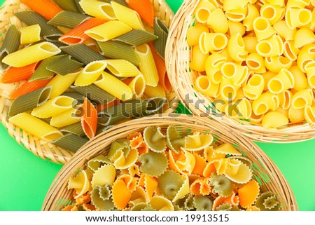 colorful uncooked pasta