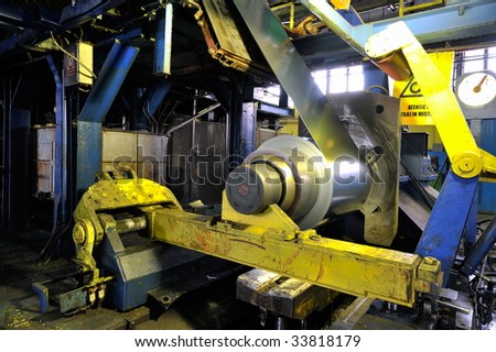 industrial machine for rolling steel sheet