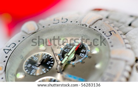 frozen clock close-up