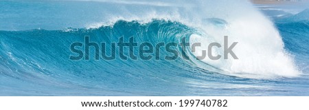 big wave breaking - summer background