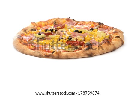 Pizza on white background