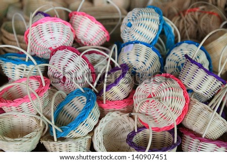 Mini color bamboo baskets for sale,