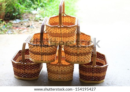 Wicker baskets made with bamboo, OTOP, Thailand handmade baskets for sale