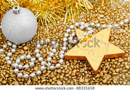 Christmas star on a gold background
