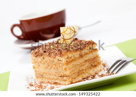 sweet dessert cakes with cup caffee
