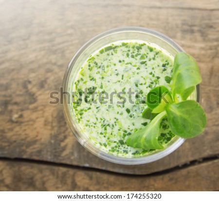 Spring green smoothie ,top view