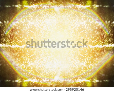 Water pour splashes bokeh on blurred garden nature background
