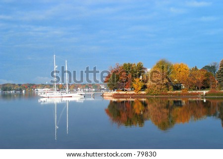 a Fall Day at Snug harbor in Sturgeon Bay in Door County, Wisconsin