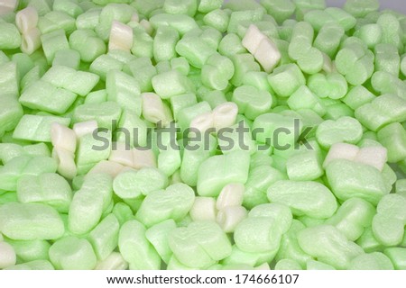 Background of green foam insulation