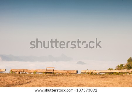 Early morning fog and cloud mountain valley landscape at National mother Thailand