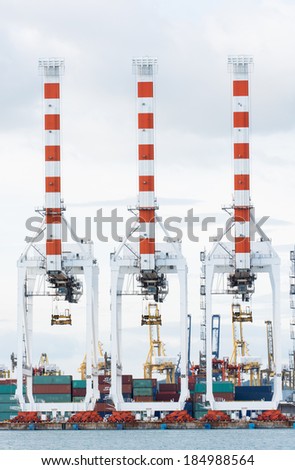Cargo sea port and Sea cargo cranes of Thailand