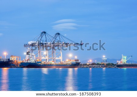 Industrial shipping port or Cargo sea port of Thailand