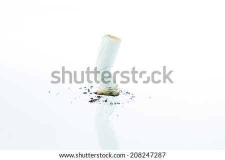 stop smoking for health on over white background