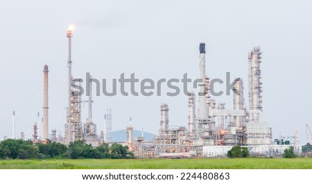 Petrochemical industrial plant power station at day of Thailand