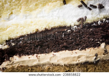 Chocolate cake texture isolated on over white background