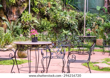 Garden Table and Chairs in the garden