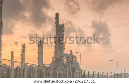 Oil refinery power station at sunshine at Chonburi of Thailand