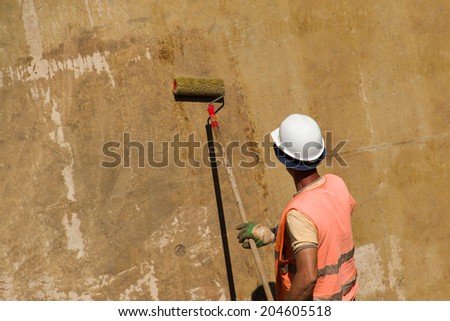 Preparation of form work for concreting on construction site