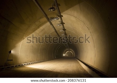 Concrete works in tunnel on highway A1 in Croatia