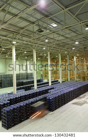Big constitution for storage of finished goods at a factory on manufacture of mineral water