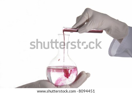 Carrying out of chemical experience in laboratory
