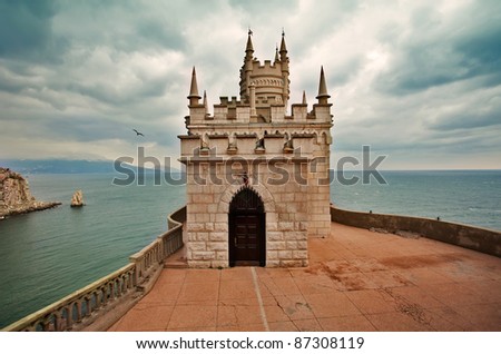 well-known castle Swallow\'s Nest near Yalta in Crimea, Ukraine