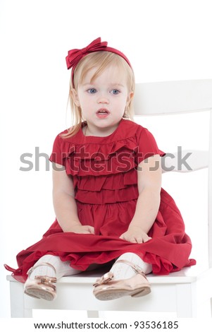 charming little girl an elegant dress