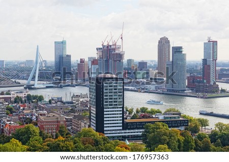 Rotterdam, Netherlands - Sept 28,2012. City Views Rotterdam. The Population Of The City Of 617347 Inhabitants, It Is Second For Number Of Inhabitants City In Netherlands