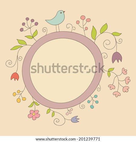 Cute floral composition. Ideal for decoration of invitations, texts, cards, scrapbooking, etc.