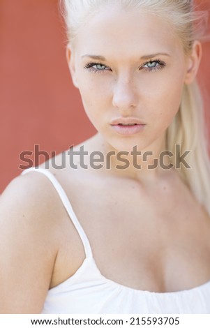 Natural portrait of young blonde teenage girl