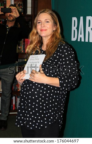 New York - February 10: Drew Barrymore Promoting Her Book, \'Find It In Everything Photographs By Drew Barrymore\' At Barnes &Amp; Noble Store On February 10, 2014 In New York City.